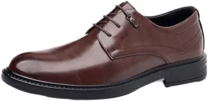 Men's Genuine Leather Hand Stitched Dress Oxfords Formal Business Office Derby Shoes Classic Men