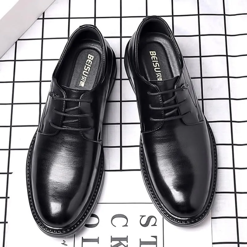 Men's Genuine Leather Hand Stitched Dress Oxfords Formal Business Office Derby Shoes Classic Men