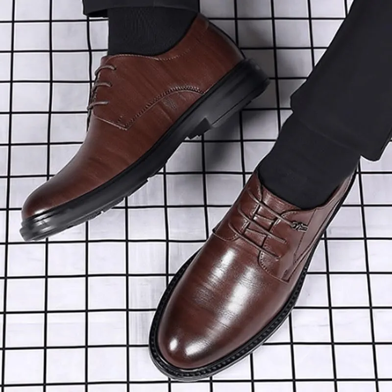 Men's Genuine Leather Hand Stitched Dress Oxfords Formal Business Office Derby Shoes Classic Men