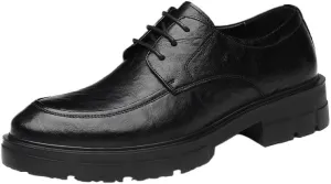 Men's Genuine Leather Hand Stitched Dress Oxfords Retro Comfortable Business Non-Slip Softsole Walking Derby Shoes