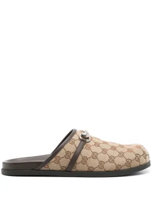 Men's Gg Motif Slippers in Beige | Size 6 | 786486FADFO9744