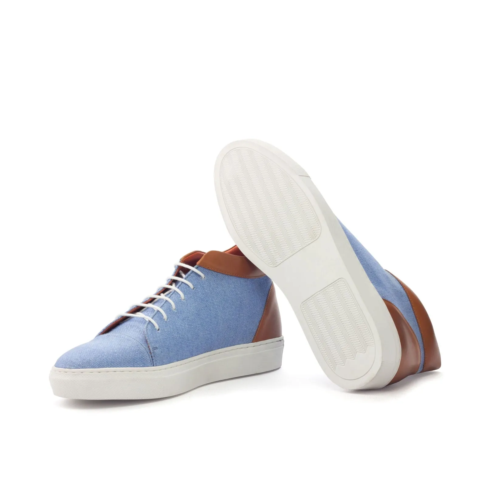 Men's High Top Sneakers Wide Plus Size Blue 3374