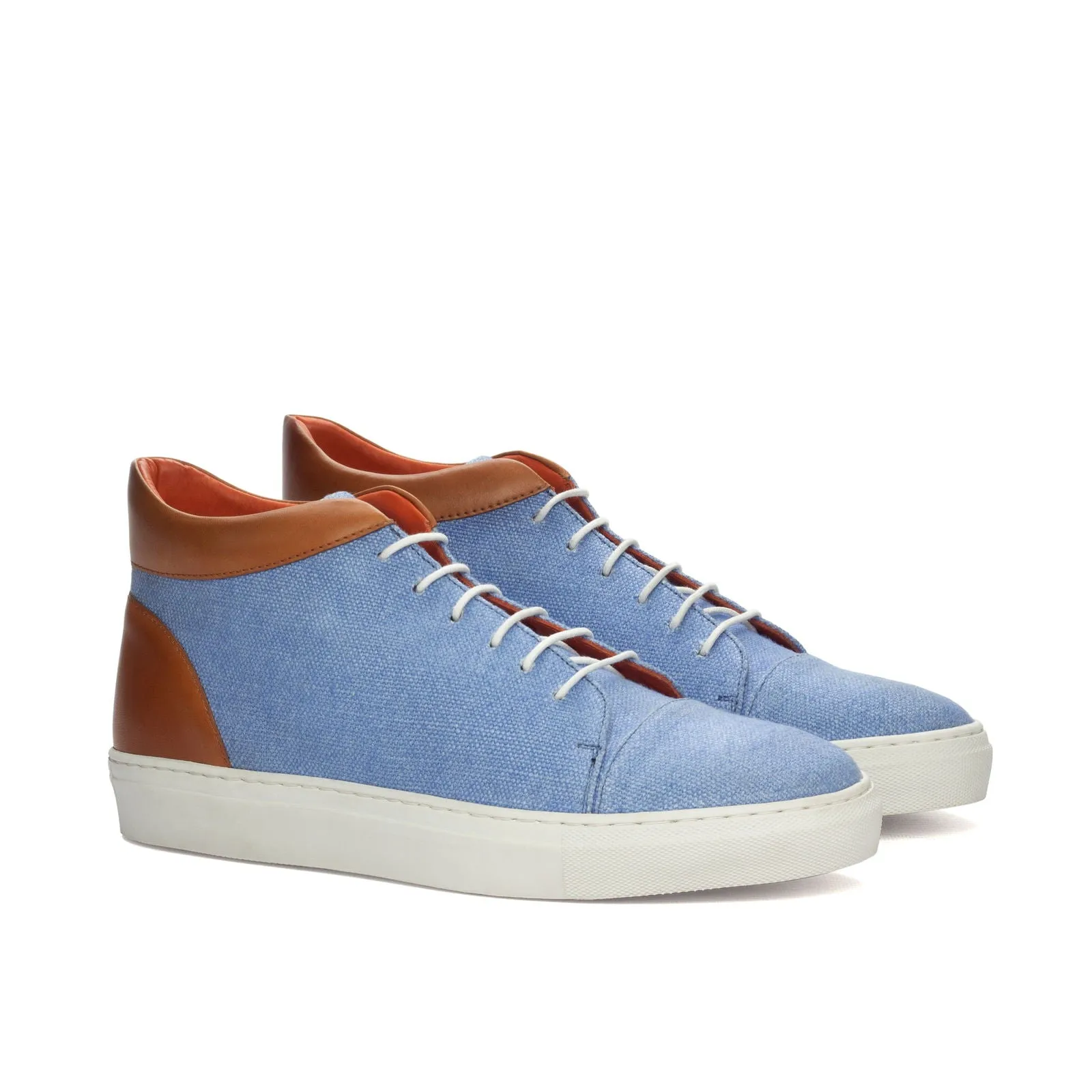 Men's High Top Sneakers Wide Plus Size Blue 3374
