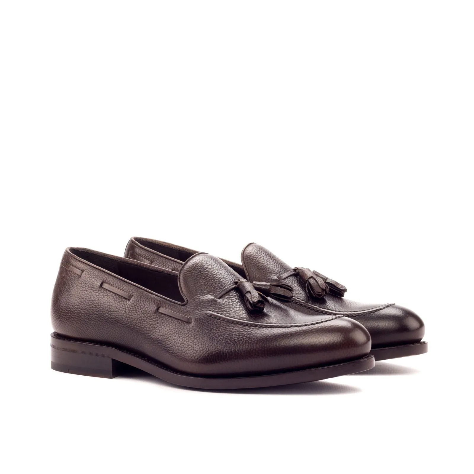Men's Loafer Leather Shoes Goodyear Welt Wide Plus Size Dark Brown 3267