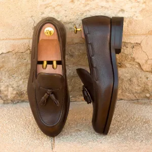 Men's Loafer Leather Shoes Goodyear Welt Wide Plus Size Dark Brown 3267