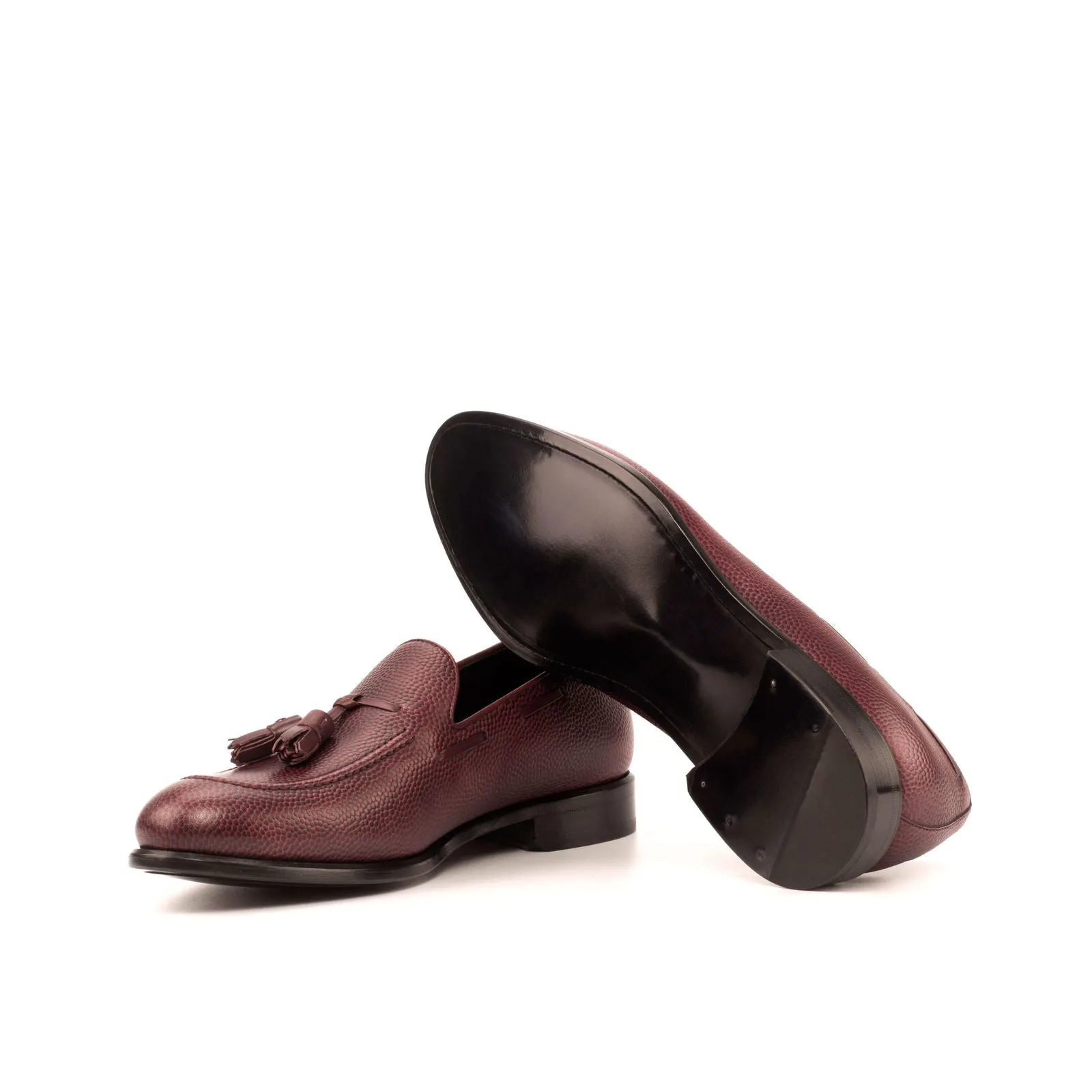 Men's Loafer Leather Shoes Wide Plus Size Burgundy 3935
