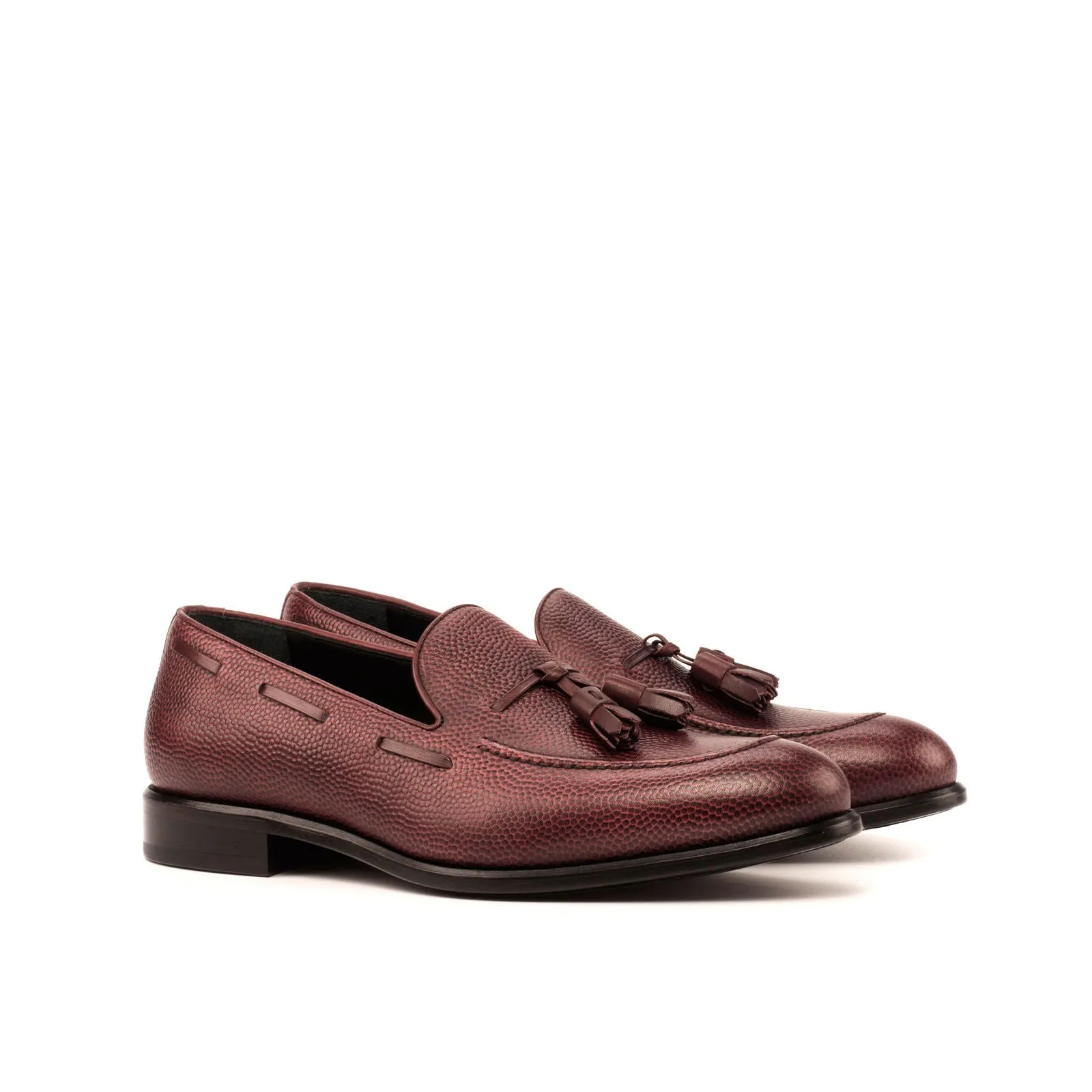Men's Loafer Leather Shoes Wide Plus Size Burgundy 3935