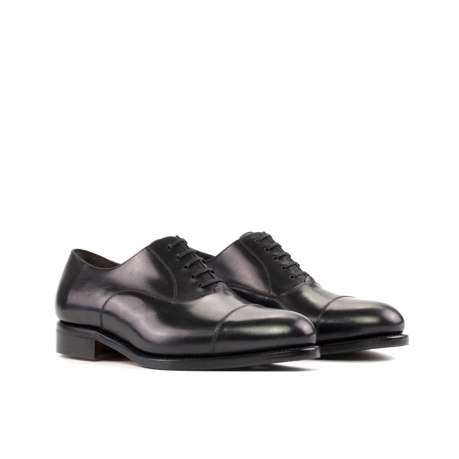 Men's Oxford Leather Shoes Goodyear Welt Wide Plus Size Black 5292