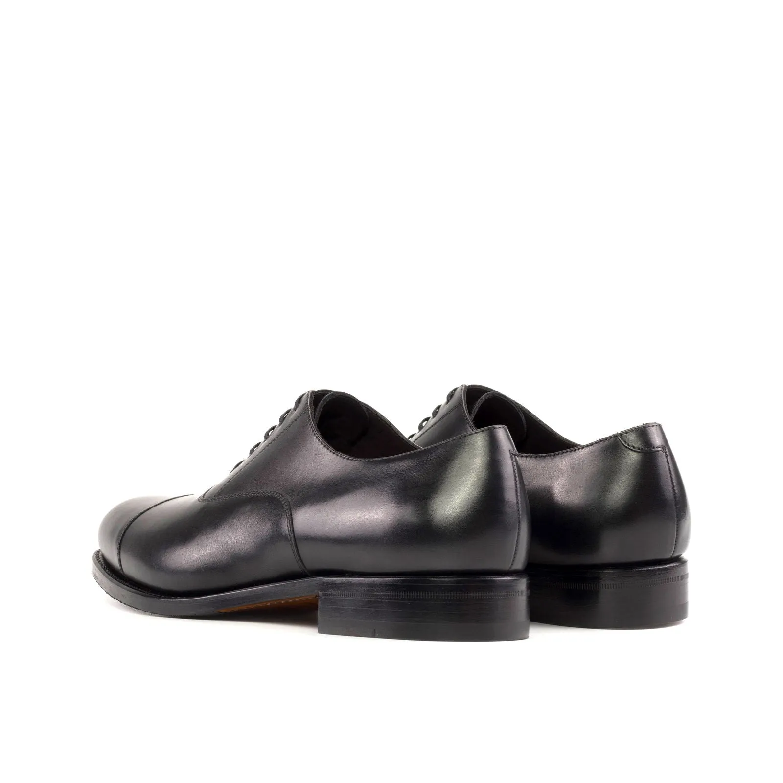 Men's Oxford Leather Shoes Goodyear Welt Wide Plus Size Black 5292