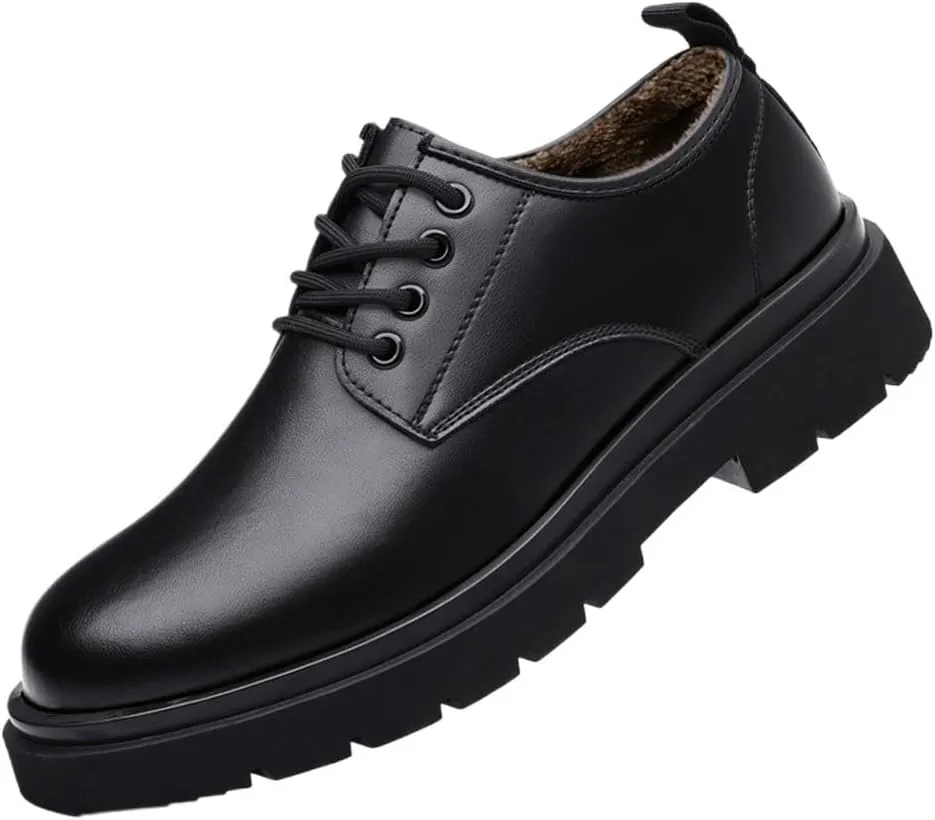 Men's Plush Black Loafers, Handmade Leather Casual Business Shoes, Comfortable Driving Sneakers for Men, Soft Leather Slip-On Moccasins