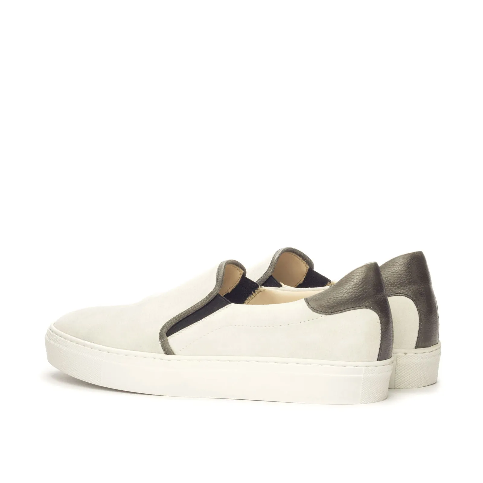 Men's Slip On Leather Shoes Wide Plus Size White 3411