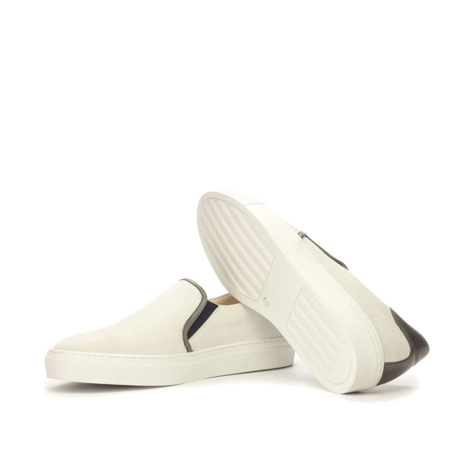 Men's Slip On Leather Shoes Wide Plus Size White 3411