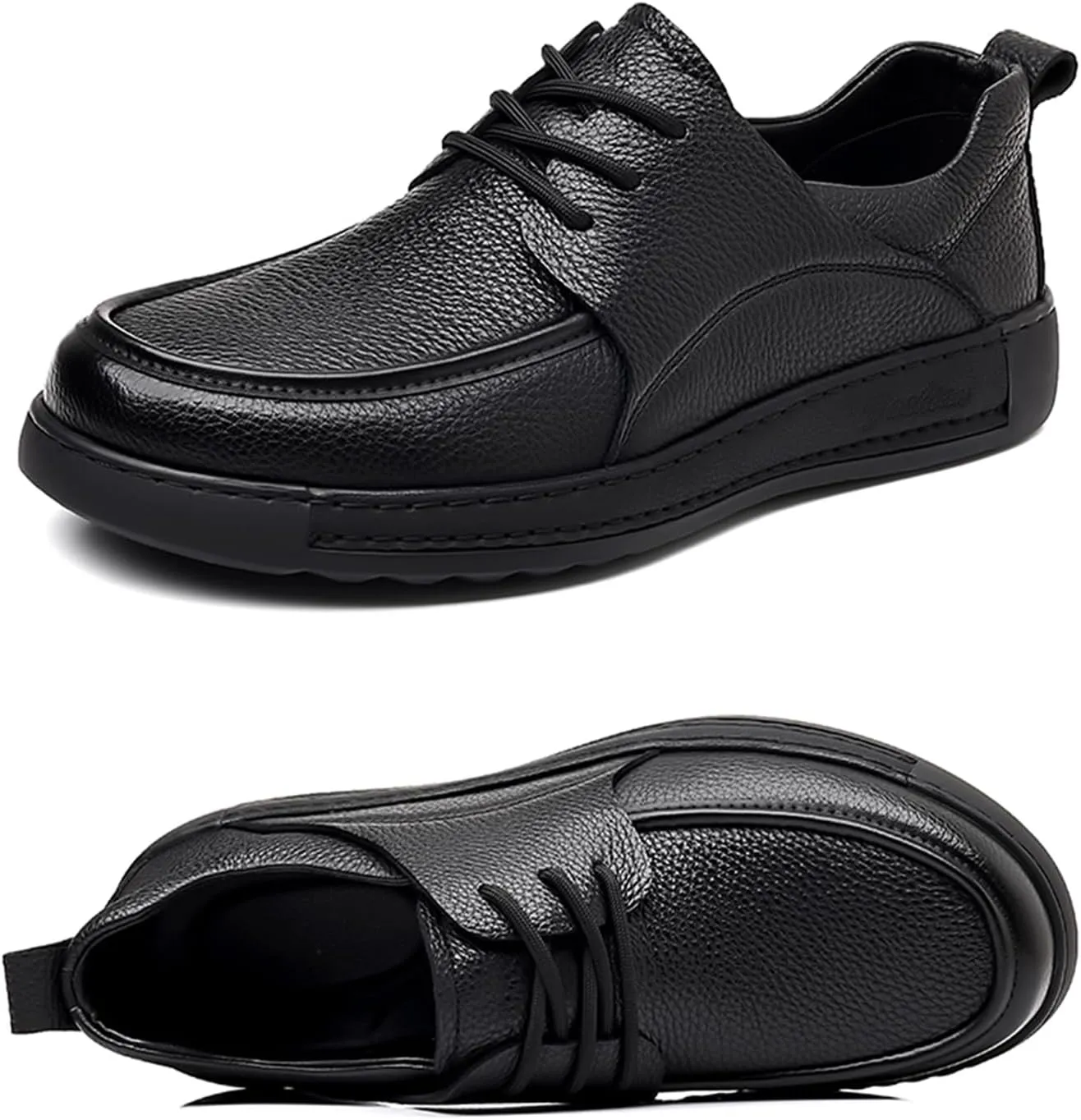 Men's Soft Leather Oxford Dress Shoes Casual Lace Up Hand Stitched Breathable Derby Shoes for Business Office Formal