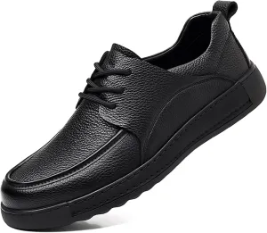Men's Soft Leather Oxford Dress Shoes Casual Lace Up Hand Stitched Breathable Derby Shoes for Business Office Formal