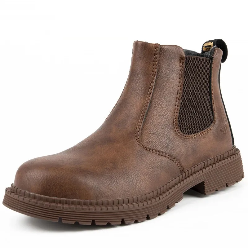 Men's Waterproof Work Boots - Leather Safety Shoes with Steel Toe, Winter-Ready & Indestructible