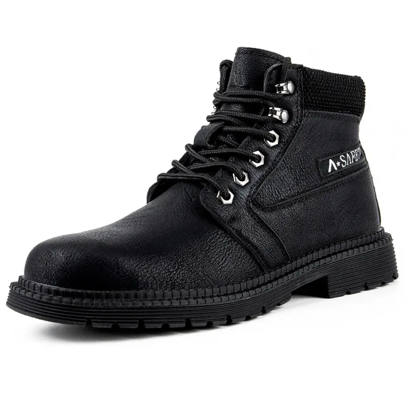 Men's Waterproof Work Boots - Leather Safety Shoes with Steel Toe, Winter-Ready & Indestructible
