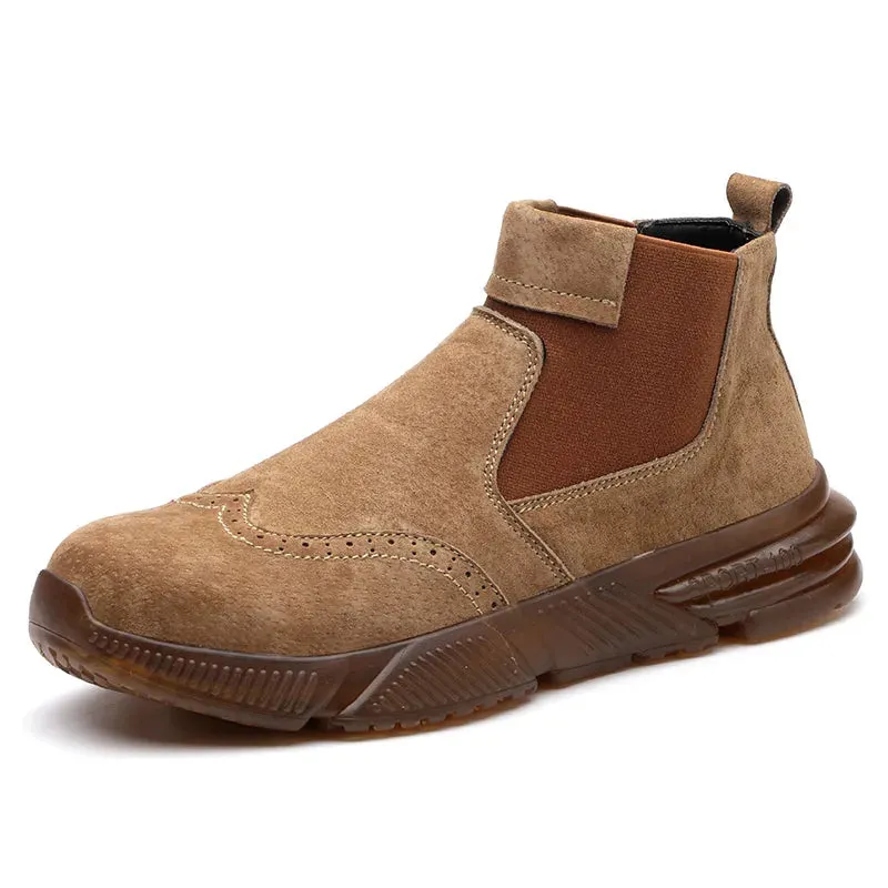 Men's Waterproof Work Boots - Leather Safety Shoes with Steel Toe, Winter-Ready & Indestructible