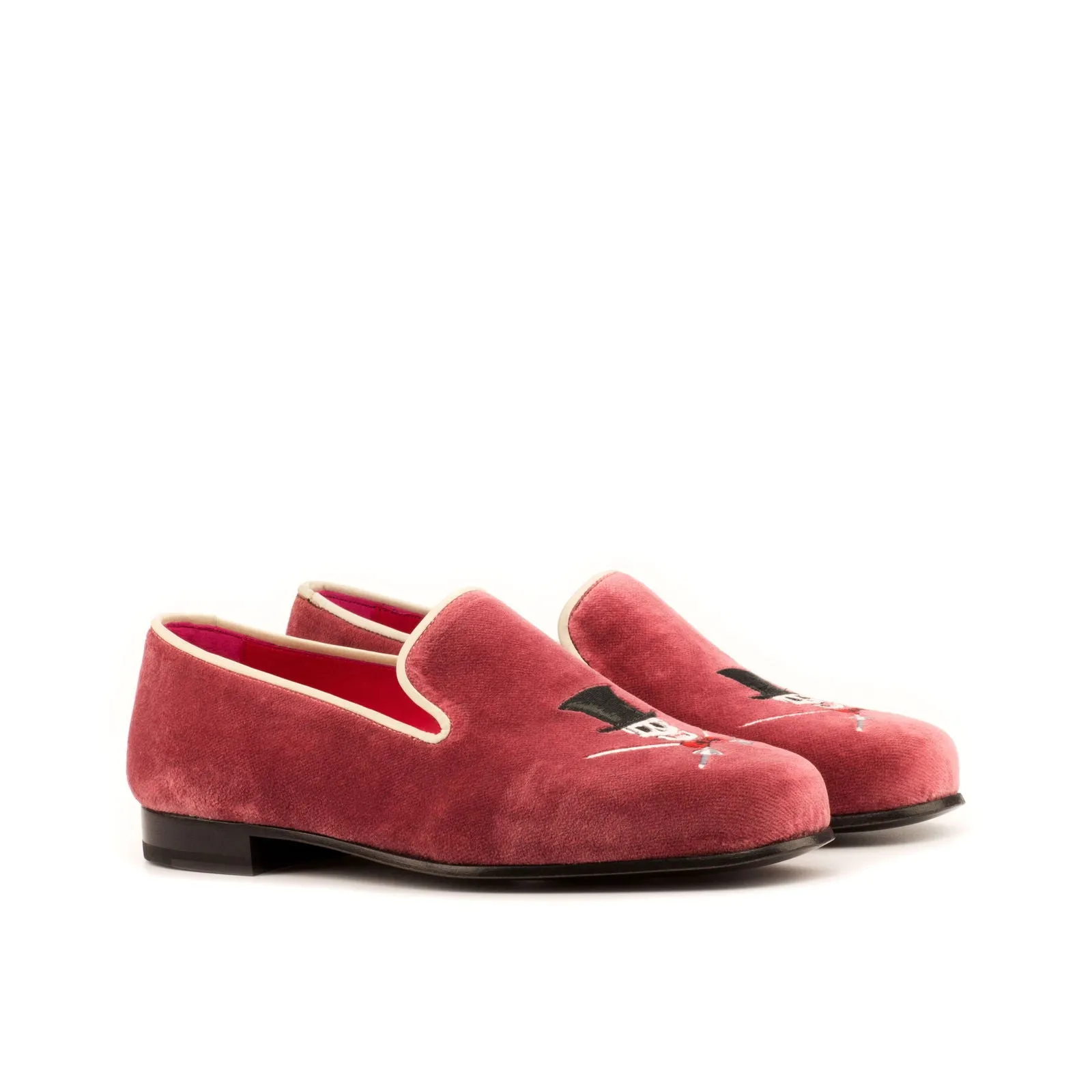 Men's Wellington Leather Slippers Wide Plus Size Burgundy None 3905