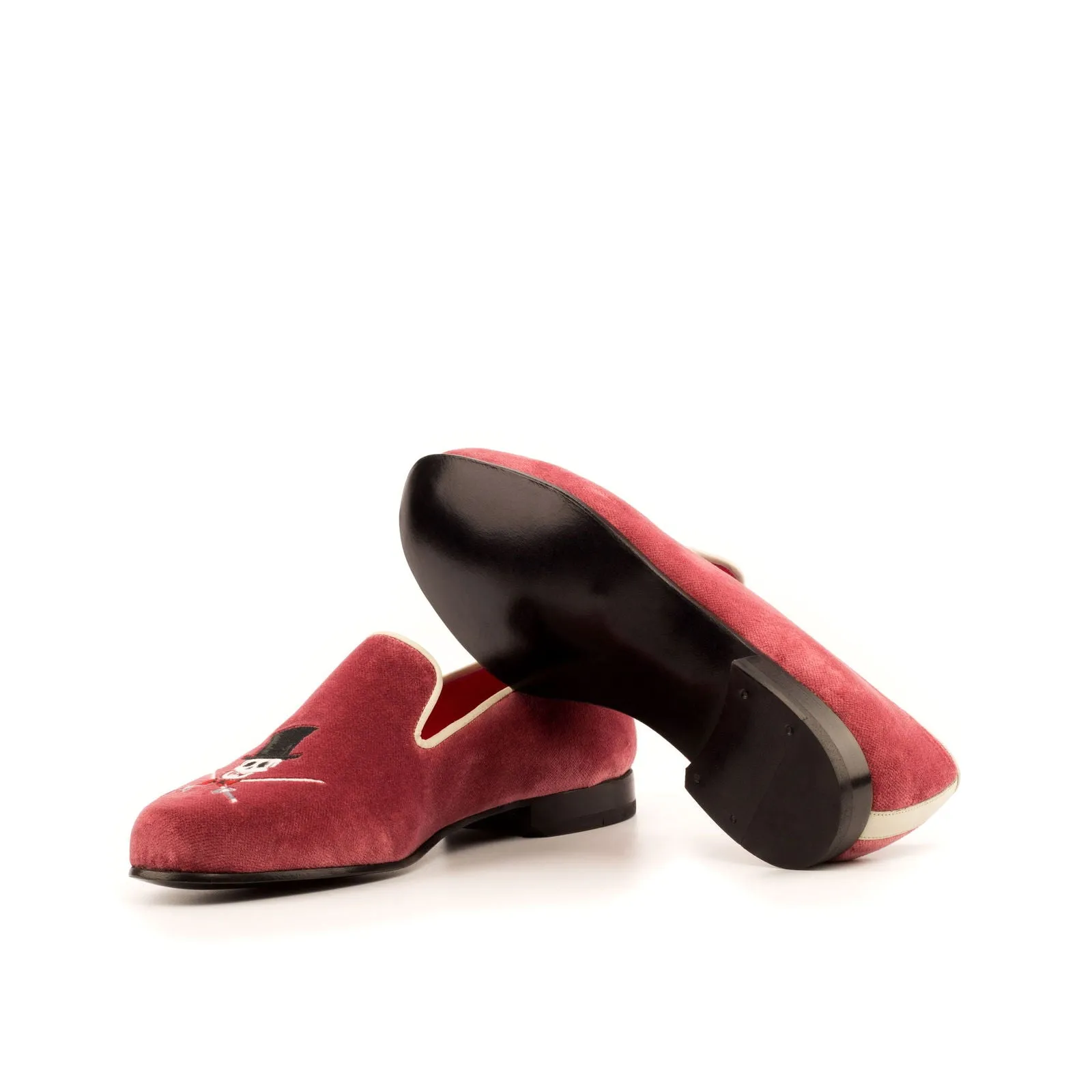 Men's Wellington Leather Slippers Wide Plus Size Burgundy None 3905