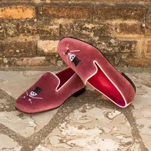 Men's Wellington Leather Slippers Wide Plus Size Burgundy None 3905