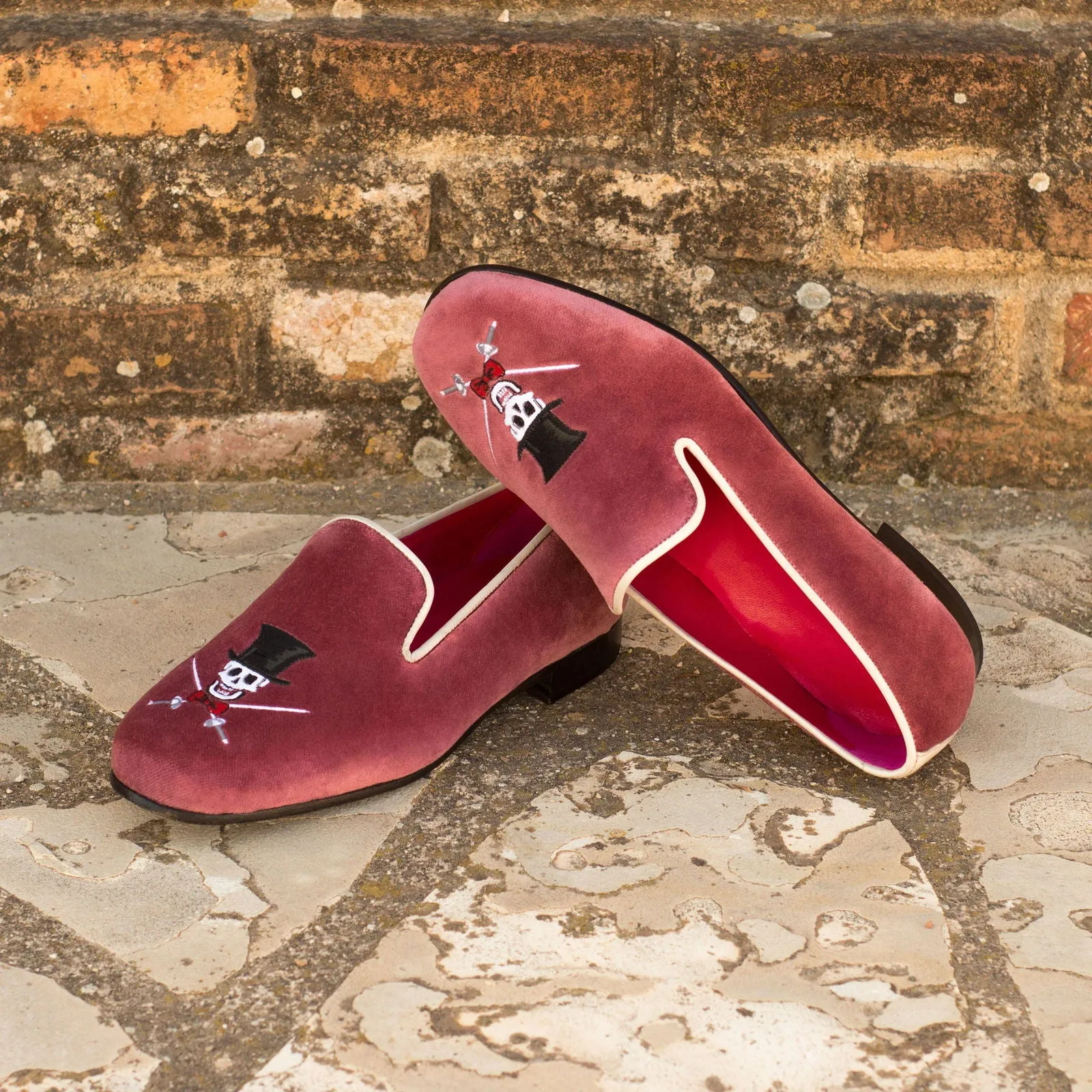 Men's Wellington Leather Slippers Wide Plus Size Burgundy None 3905