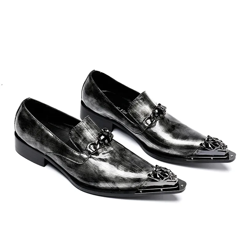 Metal Appliques Pointed Toe Shoes