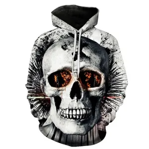 Metal Massive Skull Print Back and Front Hoodie