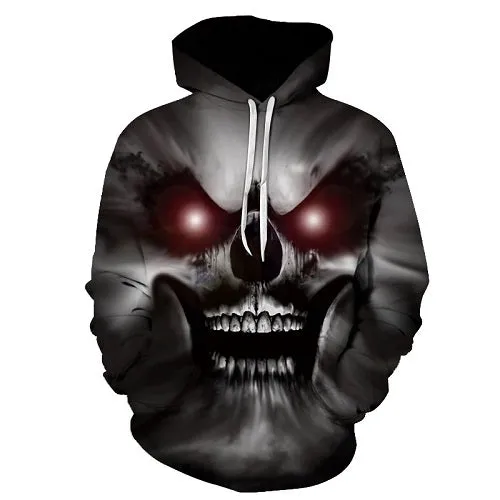 Metal Massive Skull Print Back and Front Hoodie