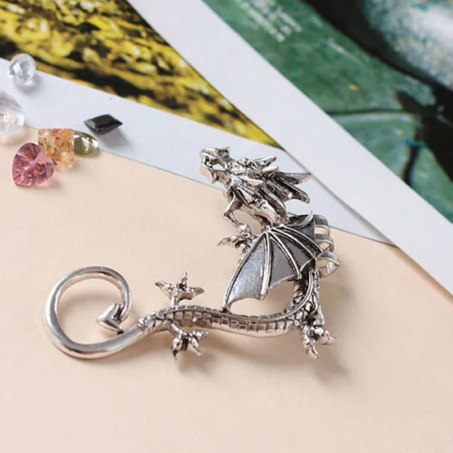 Metal Punk Gothic Dragon Cuff Earring Left Ear