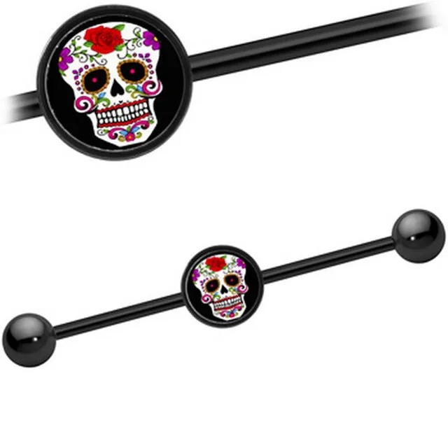 Metal Skull Barbell Cartilage Earring Stainless Steel