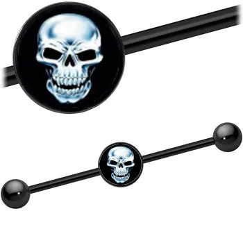 Metal Skull Barbell Cartilage Earring Stainless Steel