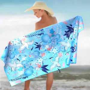 Microfiber Quick Dry Travel Towel for Gym & Sports. Thin Lightweight, Sand Free Towels (KIMONO BLUE), Extra Large (78X35-INCH))