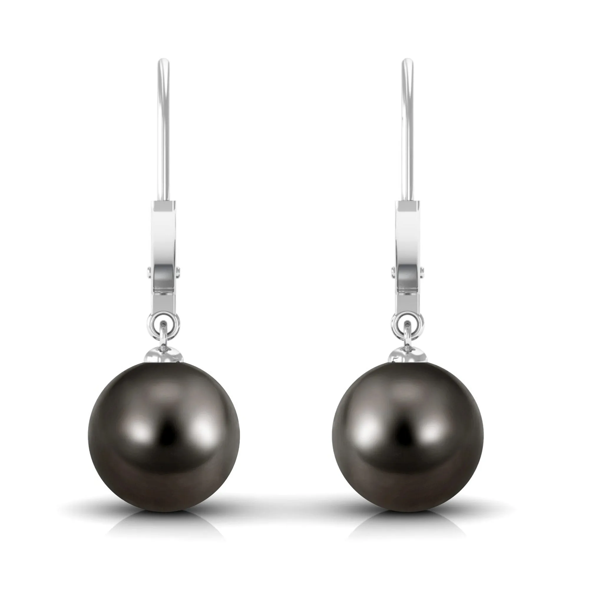 Minimal Black Pearl Solitaire Drop Earrings