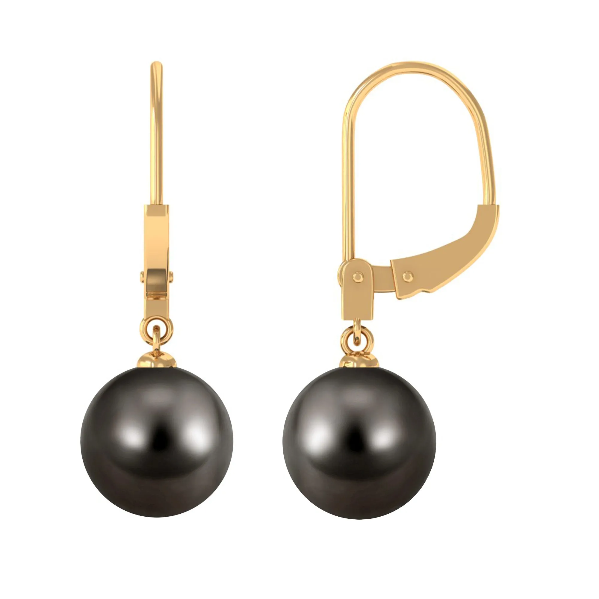 Minimal Black Pearl Solitaire Drop Earrings