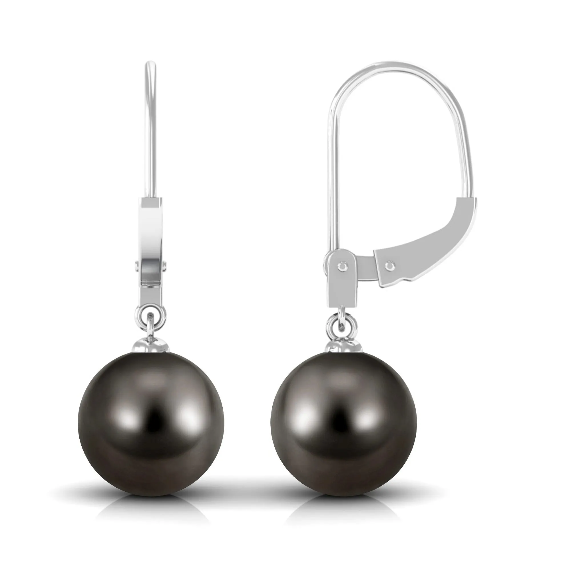Minimal Black Pearl Solitaire Drop Earrings