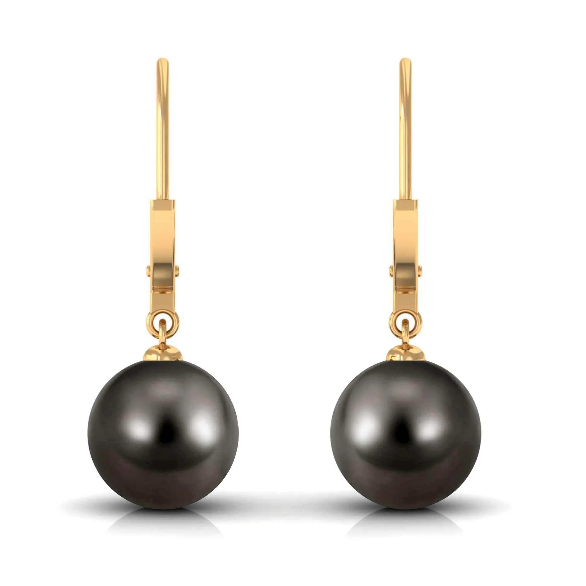 Minimal Black Pearl Solitaire Drop Earrings