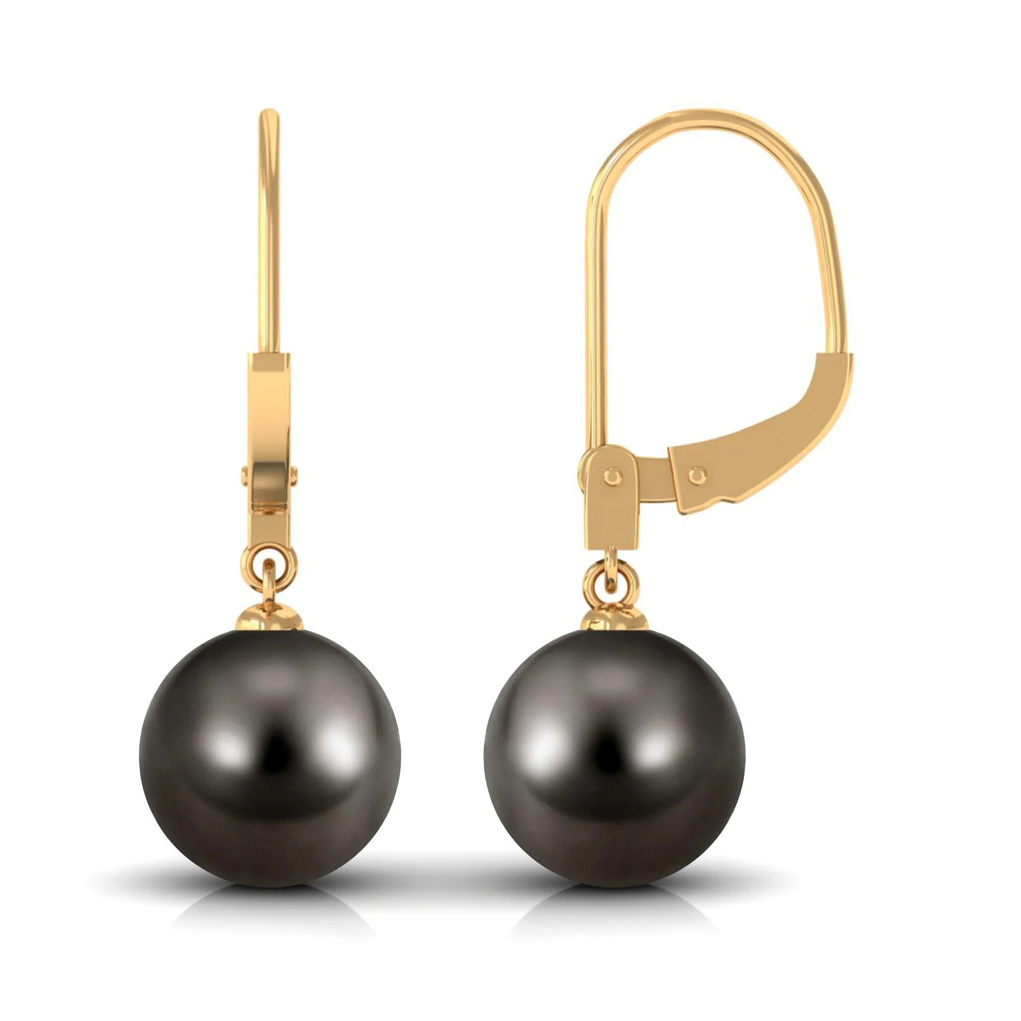 Minimal Black Pearl Solitaire Drop Earrings
