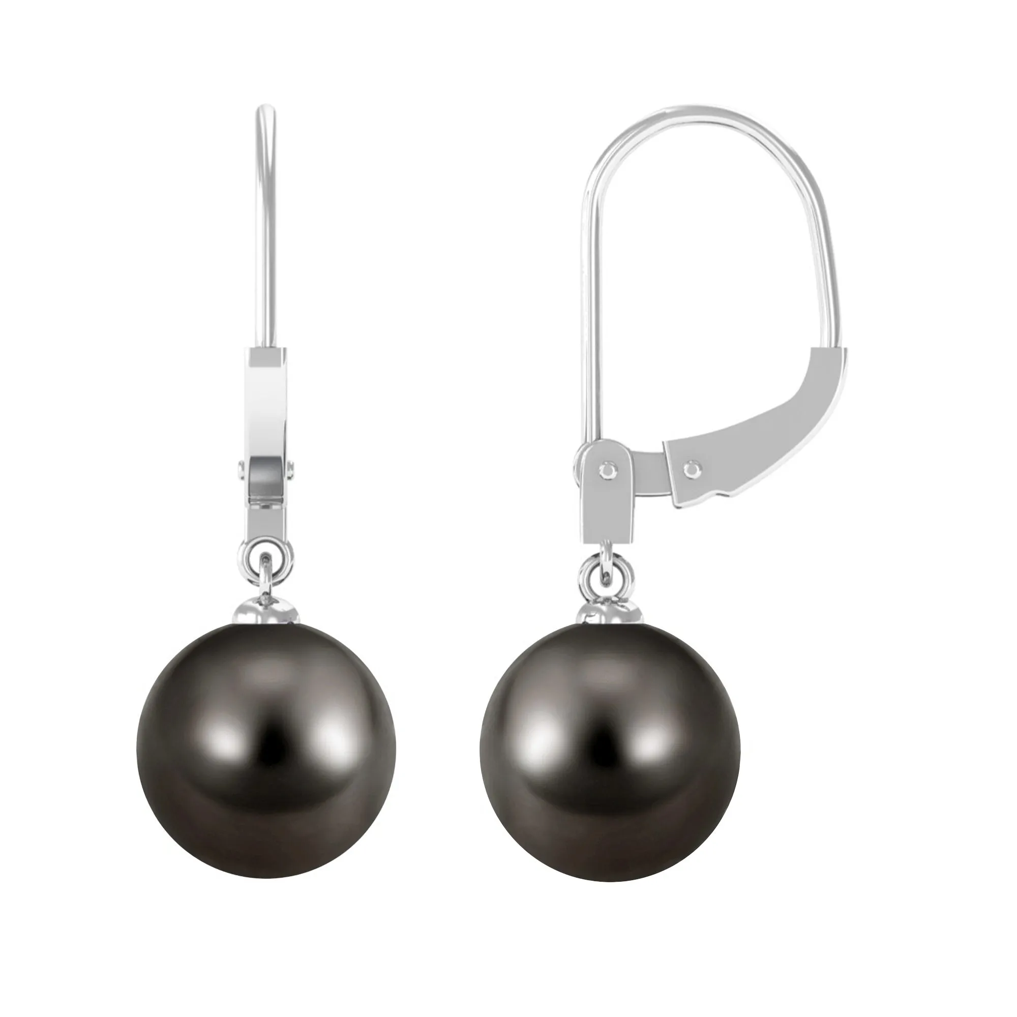 Minimal Black Pearl Solitaire Drop Earrings