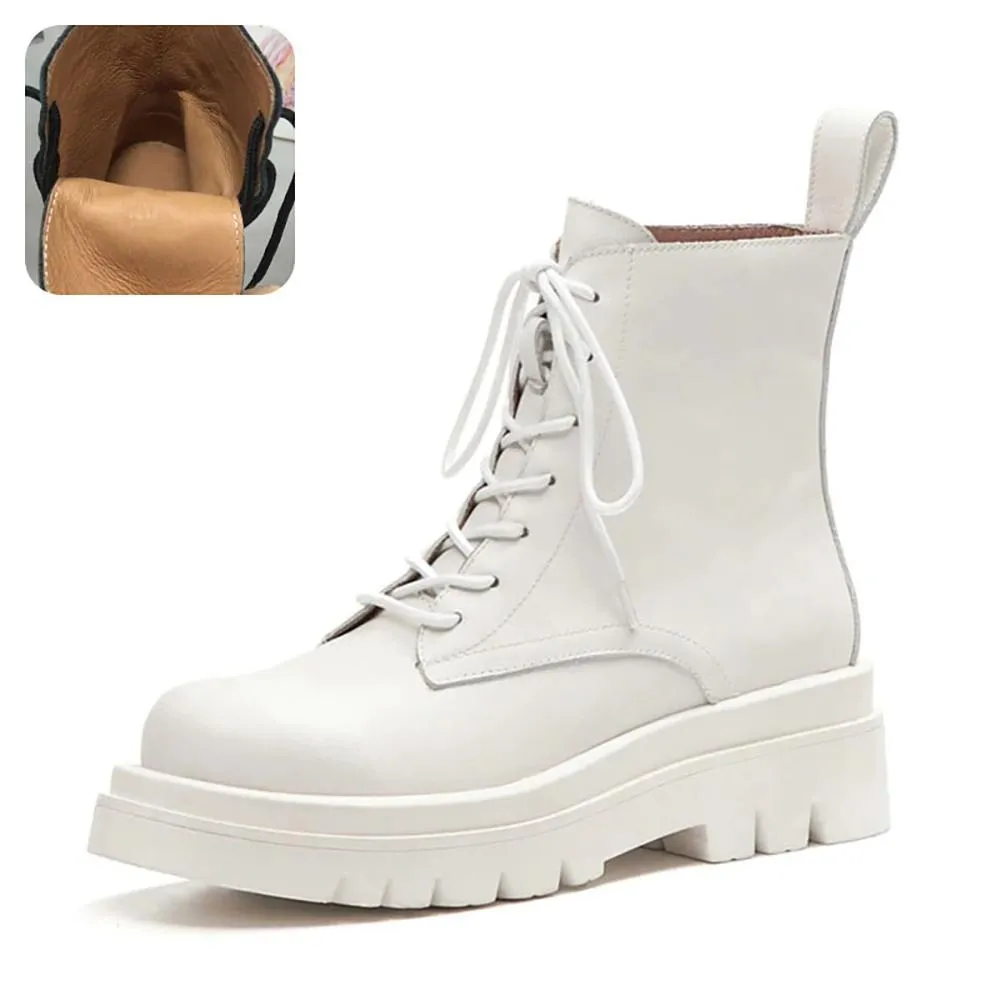 Minimalist Lace-up Ankle Boots