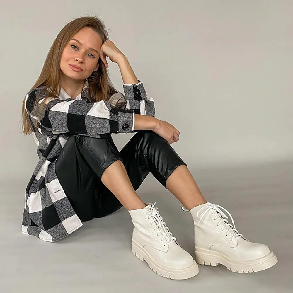 Minimalist Lace-up Ankle Boots
