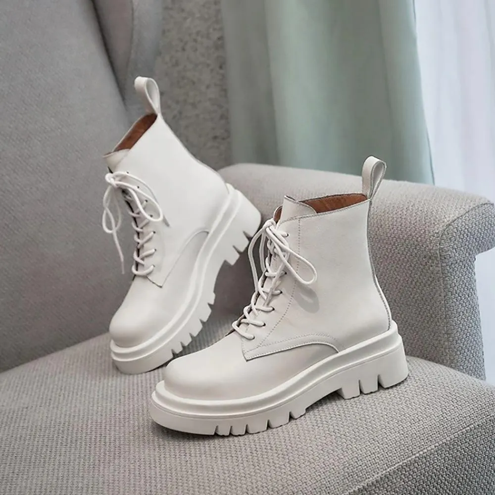 Minimalist Lace-up Ankle Boots