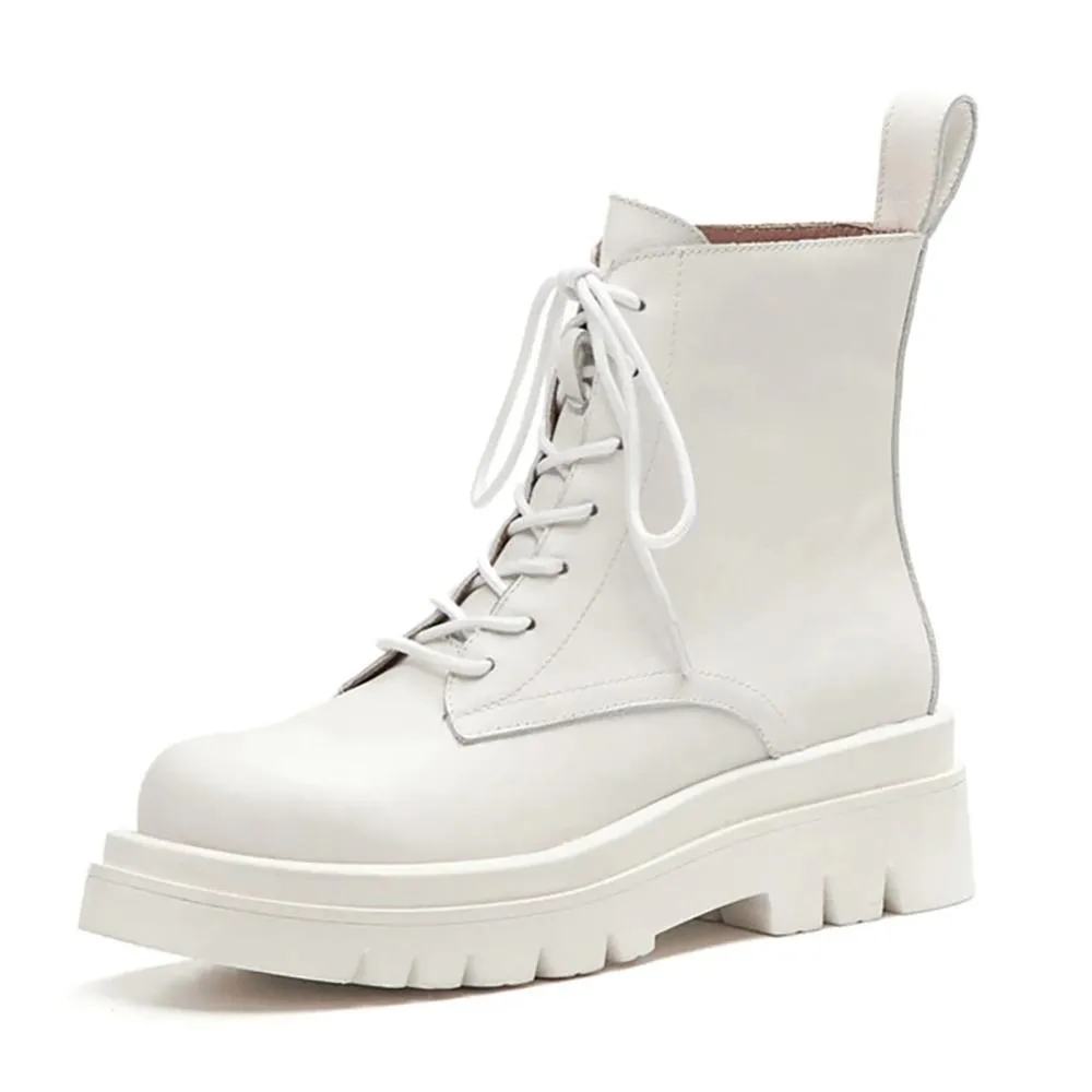 Minimalist Lace-up Ankle Boots