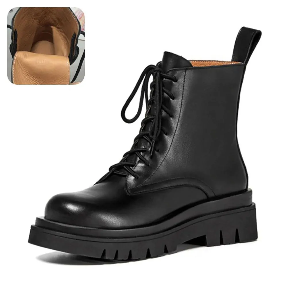 Minimalist Lace-up Ankle Boots