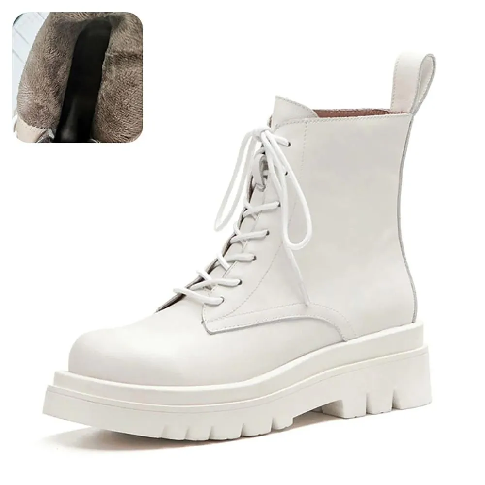 Minimalist Lace-up Ankle Boots
