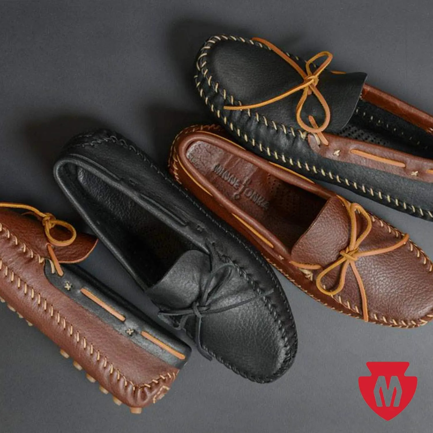 Minnetonka Men's Double Bottom Cowhide Moccasin