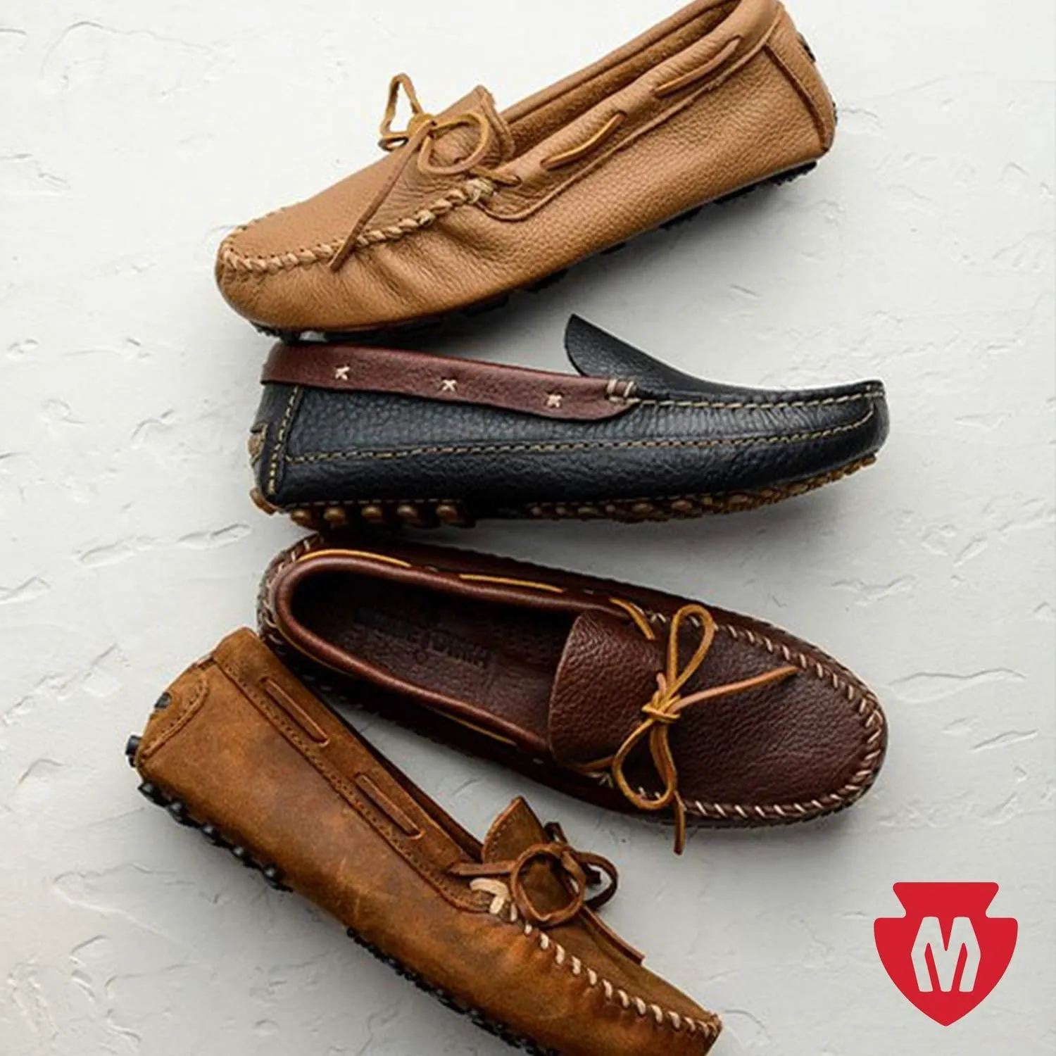 Minnetonka Men's Double Bottom Cowhide Moccasin