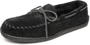 Minnetonka Men's Sheepskin Hardsole Moccasin Slippers