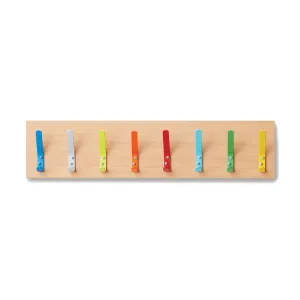 Monarch coat hooks on beech backing board