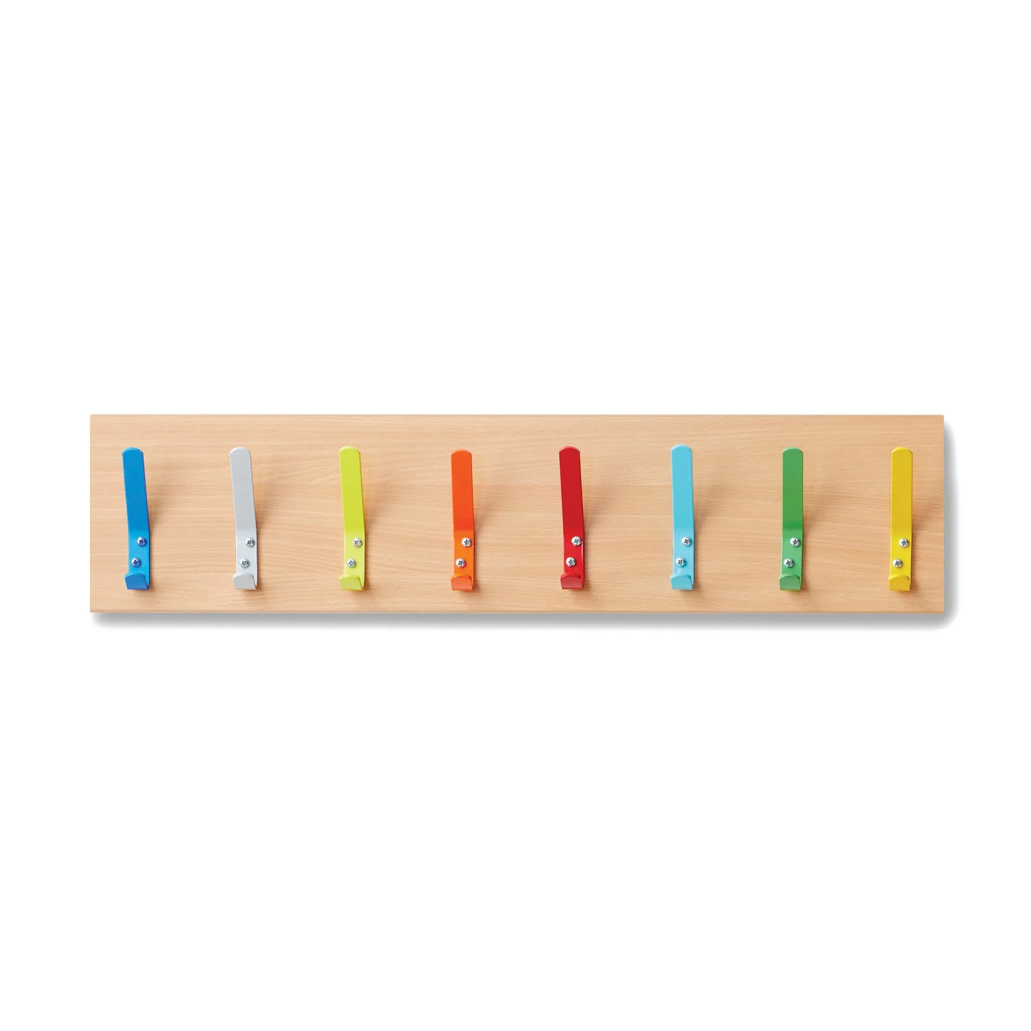 Monarch coat hooks on beech backing board
