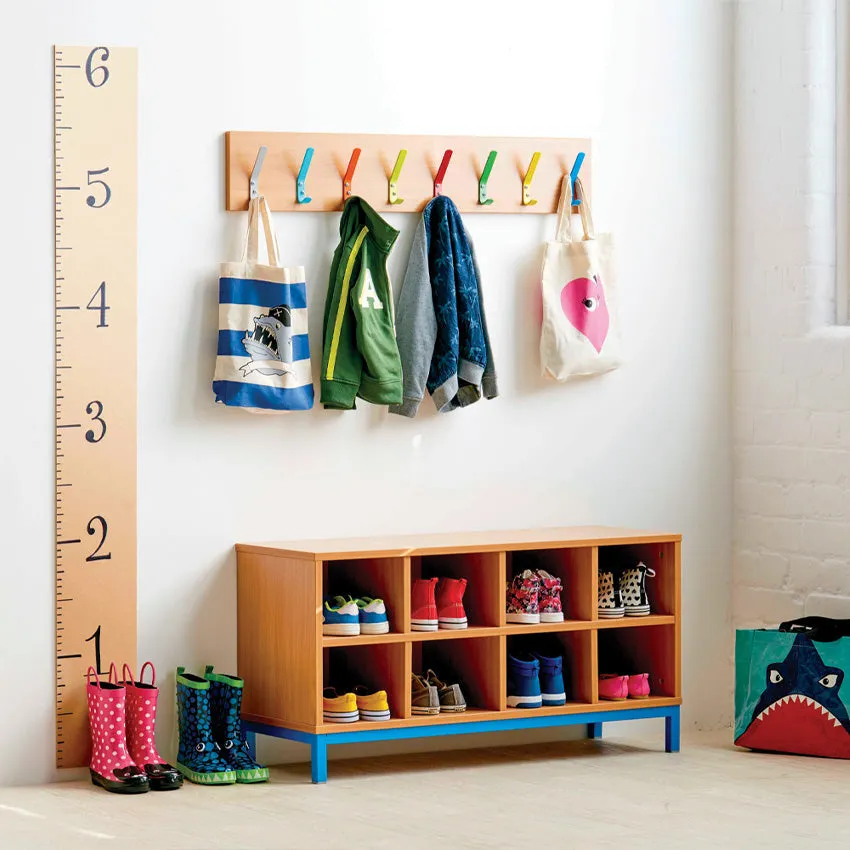 Monarch coat hooks on beech backing board